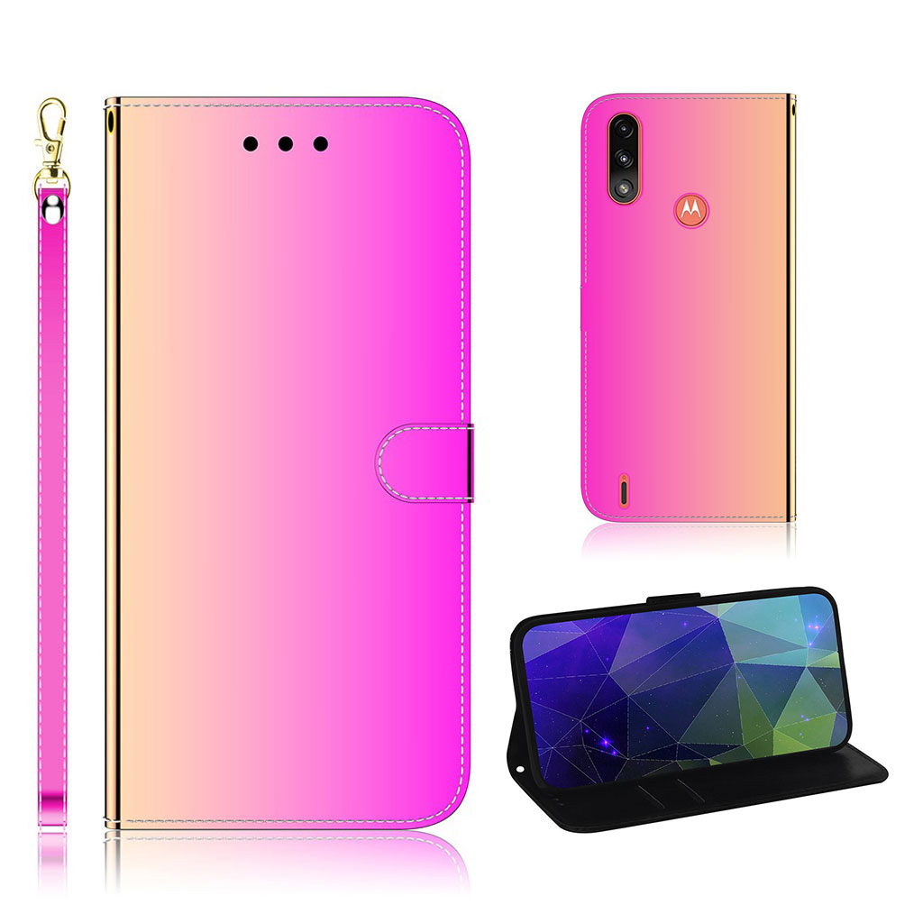 Mirror Motorola Moto E7 Power flip case - Rose