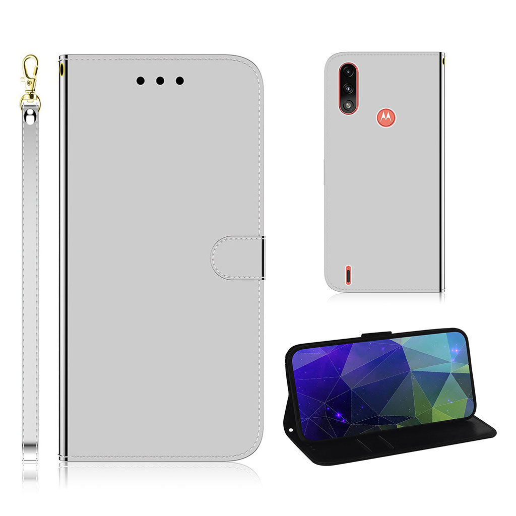 Mirror Motorola Moto E7 Power flip case - Silver