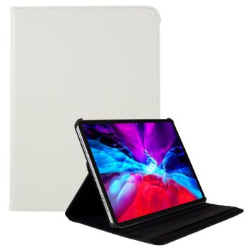 360 Rotating stand Litchi Skin Leather Tablet Case protector iPad Air 13 (2024) / Pro 12.9-inch (2022) / (2021) / (2020) / (2018) - White