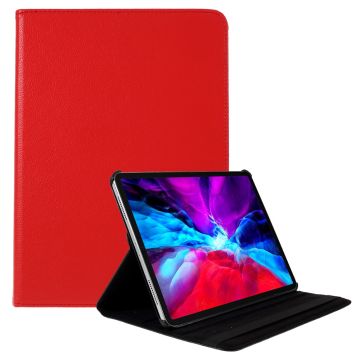 360 Rotating stand Litchi Skin Leather Tablet Case protector iPad Air 13 (2024) / Pro 12.9-inch (2022) / (2021) / (2020) / (2018) - Red