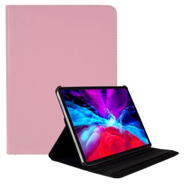 360 Rotating stand Litchi Skin Leather Tablet Case protector iPad Air 13 (2024) / Pro 12.9-inch (2022) / (2021) / (2020) / (2018) - Pink