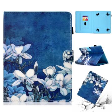 Patterned 10-" Tablet Universal Vegan Leather Stand Case iPad 9.7 (2018) / Lenovo Tab 4 10 Plus and more - Flower Style 2