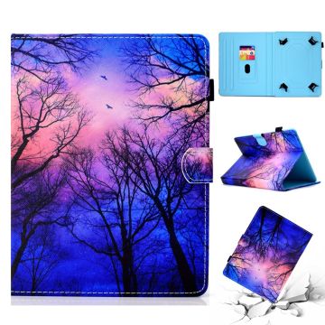 Patterned 10-" Tablet Universal Vegan Leather Stand Case iPad 9.7 (2018) / Lenovo Tab 4 10 Plus and more - Night Fall