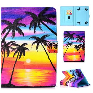 Universal 10-" Tablet Patterned Vegan Leather Card Holder Case iPad 9.7 (2018) / LG G Pad III and more - Charming Sea Side