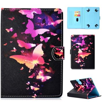 Universal 10-" Tablet Patterned Vegan Leather Card Holder Case iPad 9.7 (2018) / LG G Pad III and more - Pretty Butterflies