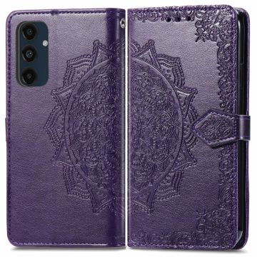 Mandala Samsung Galaxy S24 FE leather case - Dark Purple