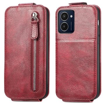 Vertical HMD Pulse Pro flip phone case with zipper - Wine Red