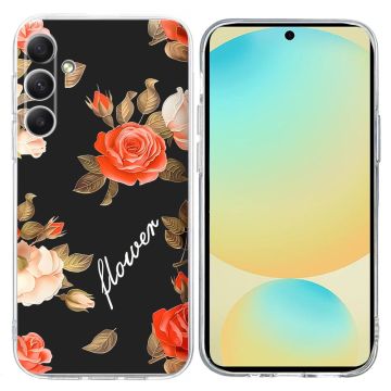 Vibe Samsung Galaxy S24 FE cover - Black Background Flowers