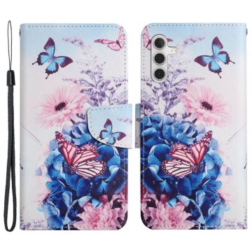 Wonderland Samsung Galaxy A55 flip case - Purple Butterflies