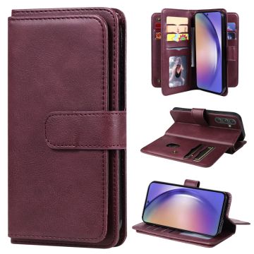 10-slot Samsung Galaxy A55 wallet case - Wine Red