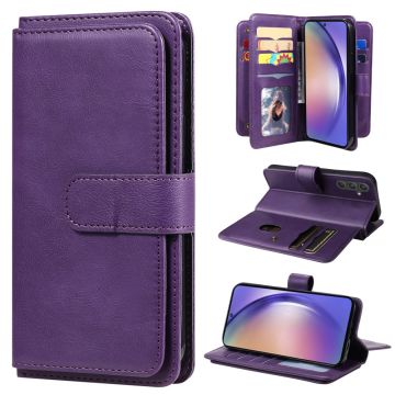 10-slot Samsung Galaxy A55 wallet case - Purple