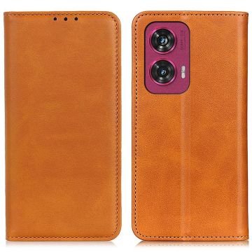 Wallet-style Motorola Edge 50 Fusion leather case - Brown