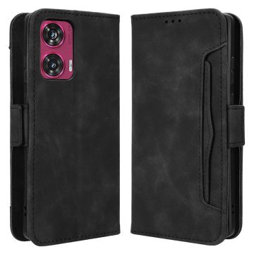 Modern-styled leather wallet case for Motorola Edge 50 Fusion - Black