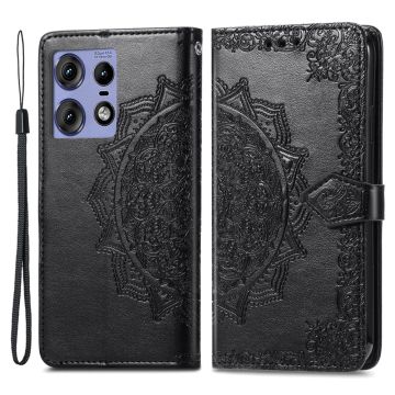 Mandala Motorola Edge 50 Pro leather case - Black