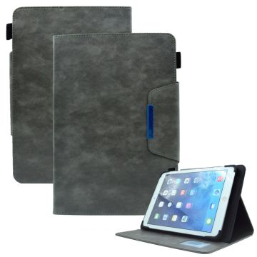 Universal Vegan Leather Case for 8-" Tablet Stand Wallet Tablet Cover (Slim Lightweight Style) - Grey