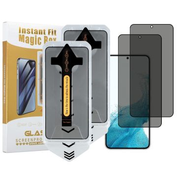 2-pack Samsung Galaxy S23 / S22 5G Anti Spy High Aluminium Silicon Glass Screen Protector (Fingerprint Unlock)