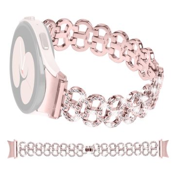 Rhinestones Watch bandsamsung Galaxy Watch 5 / Watch4 40 / 42 / 44 / 46MM Gourd Shape Alloy Strap - Pink