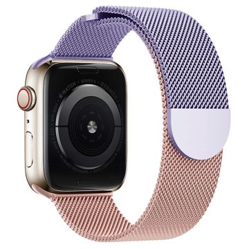 Apple Watch Series 7 8 9 41mm / 6 5 4 SE (2023) SE (2022) SE 40mm / 3 2 1 38mm Gradient Milanese Strap - Purple+Pink