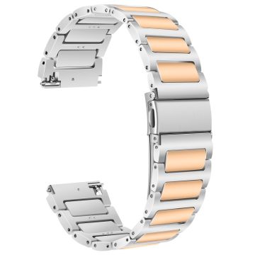 Huawei Watch 4 / 4 Pro / GT 4 46mm Replacement Watch Strap 22mm Zinc Alloy Wrist Band - Silver+Rose Gold