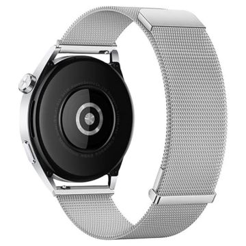 KALEBOL Huawei Watch GT 3 Pro 43mm Stainless Steel Milanese Strap 20mm Magnetic Watch Band - Silver