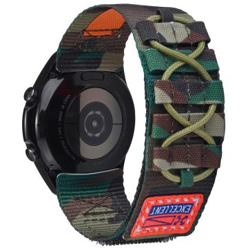 KALEBOL Huawei Watch GT 3 Pro 43mm / GT 3 42mm Watch Band 20mm Loop Fastener Nylon Wrist Strap - Camouflage