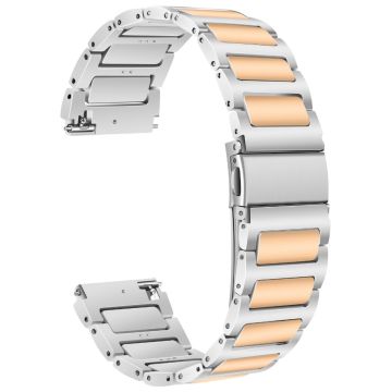 KALEBOL Huawei Watch 4 / 4 Pro / GT 4 46mm Watch Strap 22mm Zinc Alloy Metal Band - Silver+Rose Gold