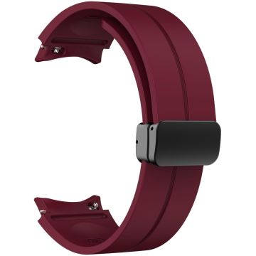 KALEBOL Samsung Galaxy Watch 20mm Silicone Watch Strap Magnetic Buckle - Wine Red