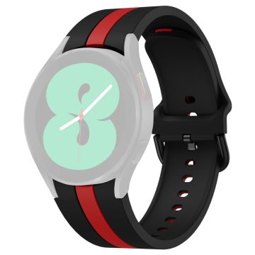 KALEBOL Samsung Galaxy Watch 20mm Watch Strap Dual Color Silicone Band - Black+Red