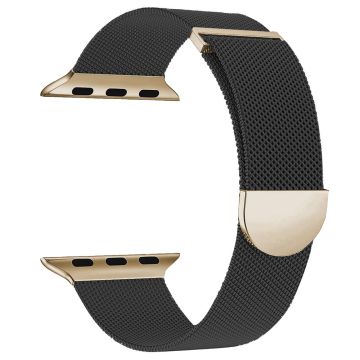 KALEBOL Apple Watch Series 41mm - 40mm - 38mm Milanese Metal Watchband - Black / Gold