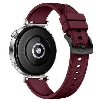 KALEBOL Huawei Watch GT 4 41mm / Garmin Venu 3S / Asus Zenwatch 3 WI503Q Silicone Watch Band 18mm - Wine Red / Black