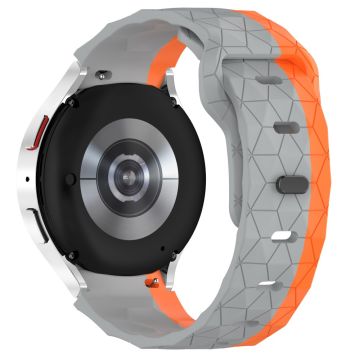 Samsung Galaxy Watch 20mm Silicone Watch Band Football Pattern - Grey+Orange