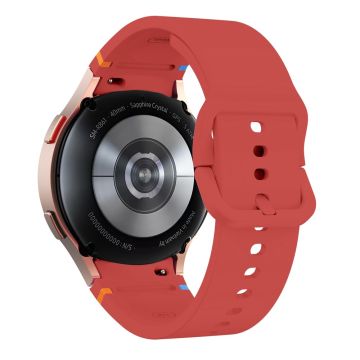 Samsung Galaxy Watch 20mm Stitching Line Decor Watch Band Replacement Silicone Strap - Red