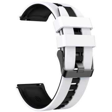 Huawei Watch 4 / 4 Pro / GT 4 46mm Replacement Strap 22mm Universal Silicone Watch Band - White+Black