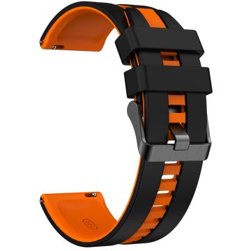 Huawei Watch 4 / 4 Pro / GT 4 46mm Replacement Strap 22mm Universal Silicone Watch Band - Black+Orange