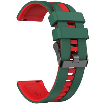 Huawei Watch 4 / 4 Pro / GT 4 46mm Replacement Strap 22mm Universal Silicone Watch Band - Blackish Green+Red