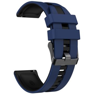 Huawei Watch 4 / 4 Pro / GT 4 46mm Replacement Strap 22mm Universal Silicone Watch Band - Dark Blue+Black