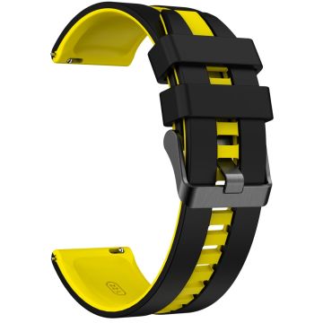 Huawei Watch GT 3 42mm / GT 3 Pro 43mm Universal 20mm Smartwatch Strap Silicone Wrist Band - Black+Yellow