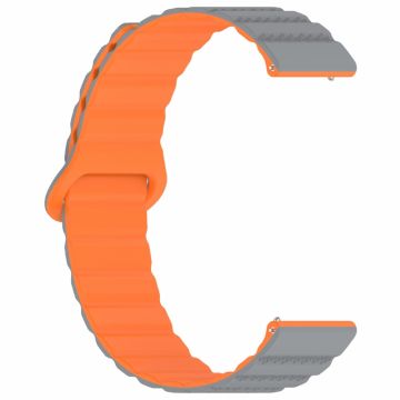 Huawei Watch 4 / 4 Pro / GT 4 46mm Magnetic Strap 22mm Universal Silicone Watch Band - Grey+Orange