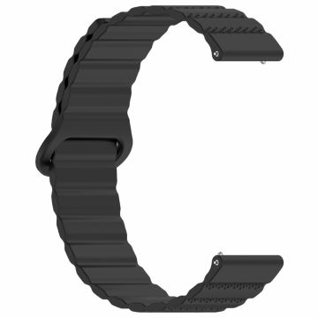 Huawei Watch GT 3 42mm / GT 3 Pro 43mm Universal 20mm Watch Strap Dot Pattern Magnetic Silicone Band - Black