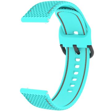 Samsung Galaxy Watch3 45mm / Garmin Forerunner 265 / Venu 3 Stitching Line Silicone Watch Band 22mm Wrist Strap - Teal