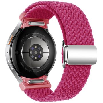 Samsung Galaxy Watch 20mm Braided Watch Band Magnetic Strap - Raspberry