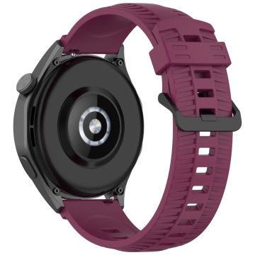 Huawei Watch 4 / 4 Pro / GT 4 46mm Silicone Watch Strap 22mm Tire Texture Wrist Band - Wine Red