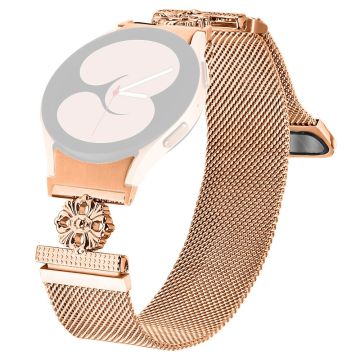 Samsung Galaxy Watch 5 Pro / Watch 5 / Watch4 Milanese Watch Band Stainless Steel Strap with Quick Release Connector - Rose Gold