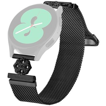 Huawei Watch GT 3 Pro 43mm Milanese Band Flower Stainless Steel Magnetic Mesh Watch Strap - Black