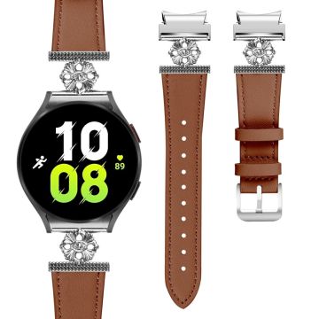 Samsung Galaxy Watch7 Genuine Cow Leather Strap with Quick Release Connector - Brown