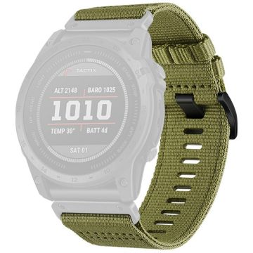 Watchband for Garmin Fenix 8 Universal 22mm Quick Release Nylon Canvas Watch Strap - Army Green