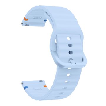 KALEBOL Silicone Band Huawei Watch GT 3 (42mm) - 20mm Wave Design Watch Strap - Baby Blue