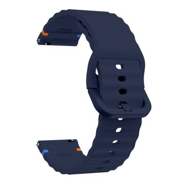 KALEBOL Silicone Band Huawei Watch GT 3 (42mm) - 20mm Wave Design Watch Strap - Midnight Blue