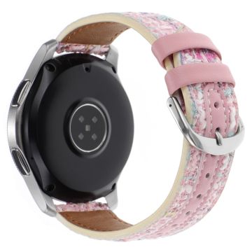 Huawei Watch GT 5 46mm / Watch 4 / 4 Pro Replacement Strap 22mm Woolen+PU Watch Band - Pink