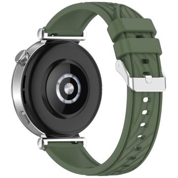 Huawei Watch GT 3 42mm / Samsung Galaxy Watch7 / 6 / 5 / 4 / 5 Pro Watch Strap 20mm Textured Silicone Band - Dark Green